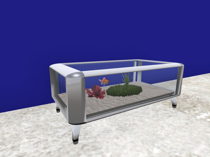 white aquarium table