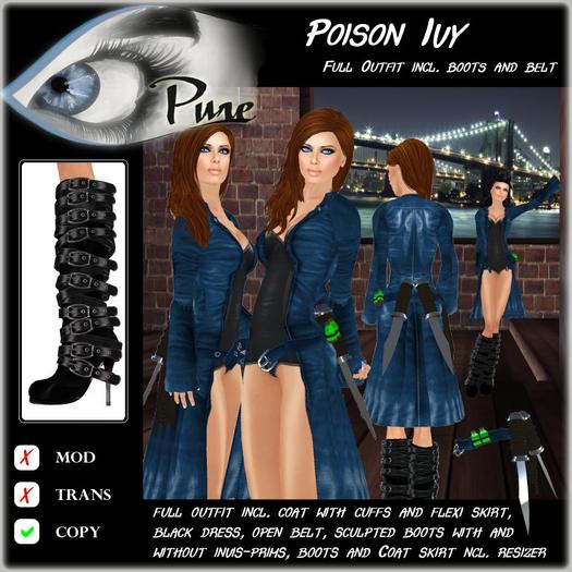 << PURE >> Poison Ivy in Blue (full outfit incl. boot) [inworld price 299L$]