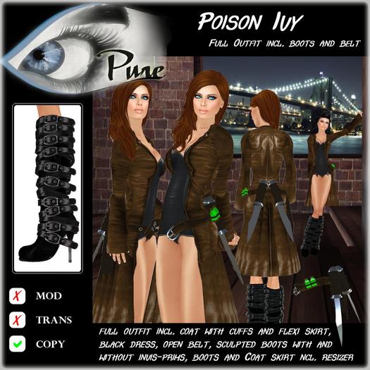 << PURE >> Poison Ivy in Brown (full outfit incl. boot) [inworld price 299L$]