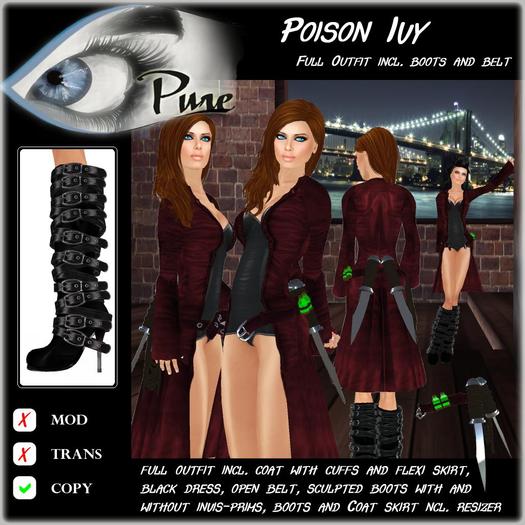 << PURE >> Poison Ivy in Cherry (full outfit incl. boot) [inworld price 299L$]