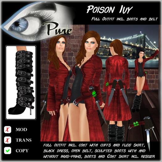 << PURE >> Poison Ivy in Red (full outfit incl. boot) [inworld price 299L$]