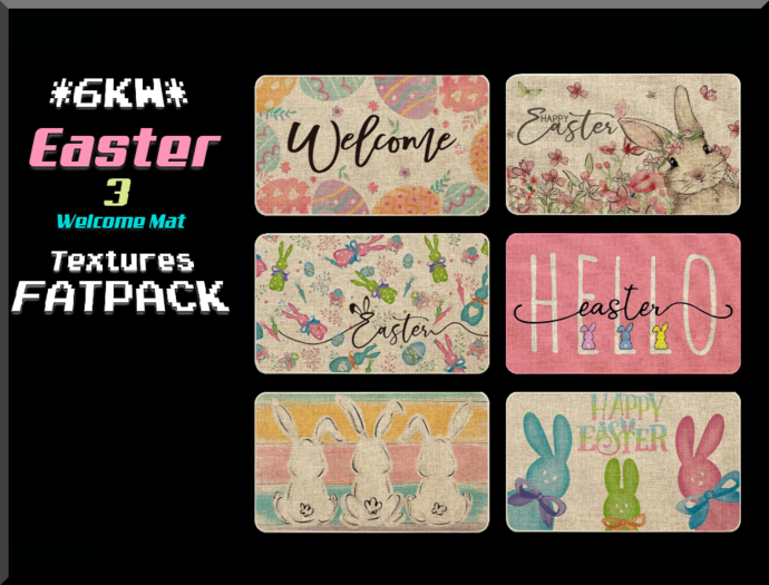 *6KW* FULL PERM Easter 3 Welcome Mat Textures FATPACK