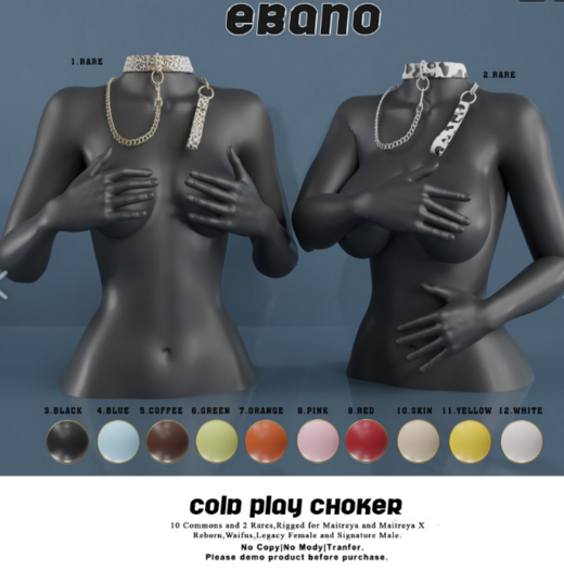 2.Ebano-Cold Play Choker Maitreya RARE