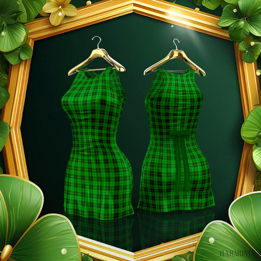 Plaid St Patricks Day Bow Dress