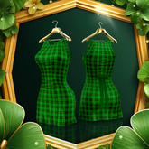 Plaid St Patricks Day Bow Dress