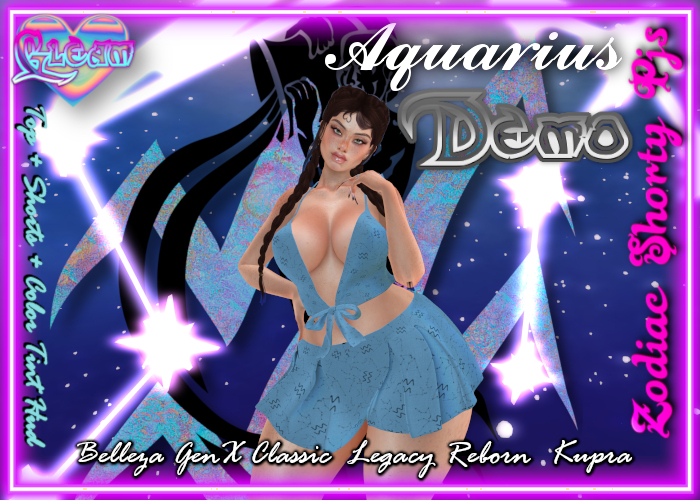 DEMO GLEAM: Aquarius Zodiac Shorty Pjs