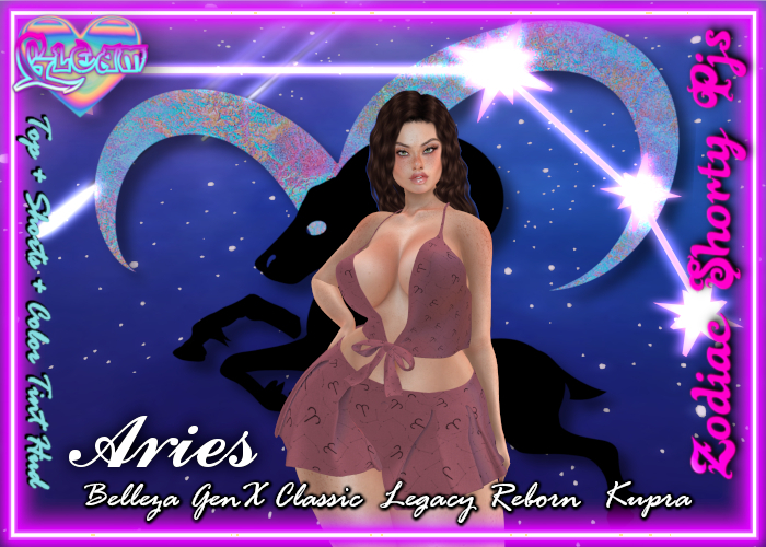 GLEAM: Aries Zodiac Shorty Pjs