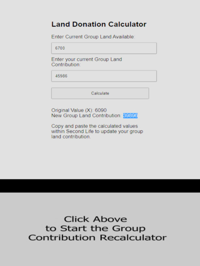 (GCR) Group Contribution Recalculator / Land Donation Calculator