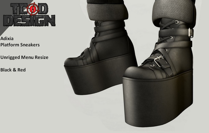 Platform Sneakers ~ Adixia [Black & Red] [ADD ME]...