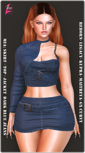 ::Z:: MIA: SKIRT - TOP - JACKET DARK BLUE JEANS
