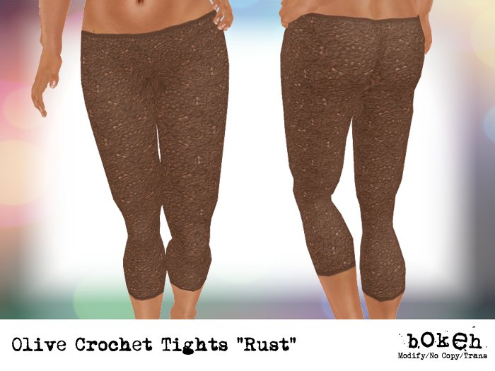 Bokeh - Olive Crochet Tights "Terra" (Boxed)