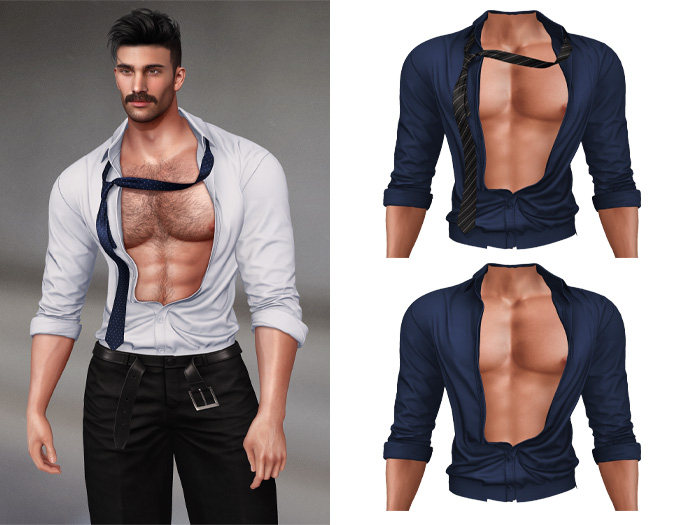 BRON - Carlos Unbuttoned Formal Shirt - Space Blue