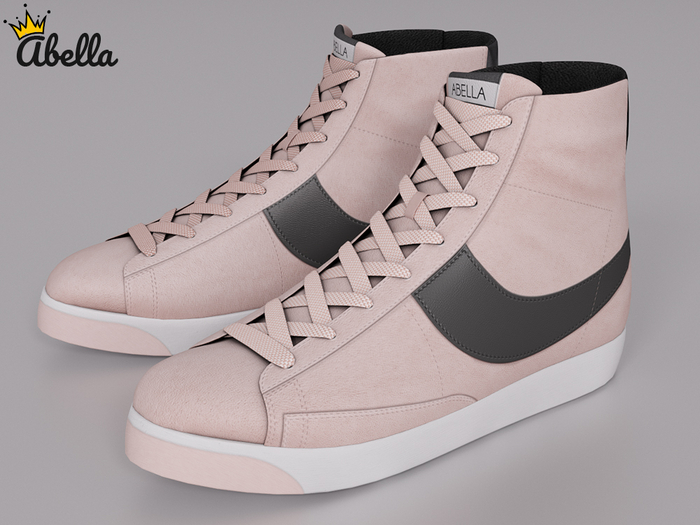 Full Perm Men's Suede High Top Sneakers Rigged