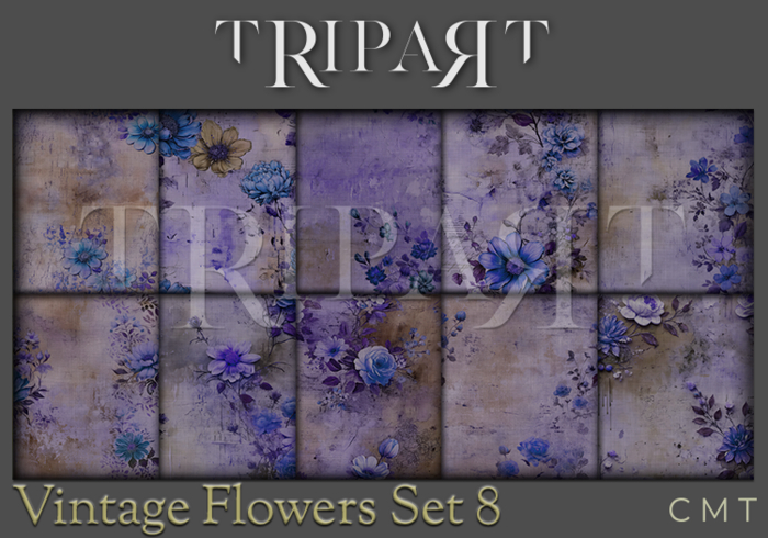 .::TRIPART::. Vintage Flowers Set 8