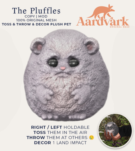 Aardvark : Pluffle  -  White 