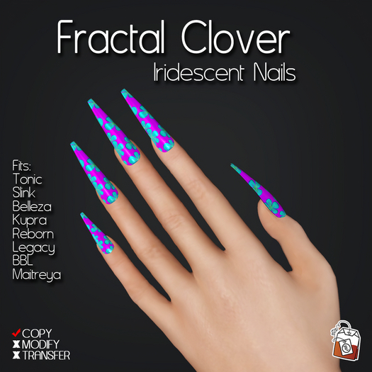~TL~ Fractal Clover Iridescent Nails
