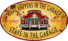 Metal Garage Sign-What Happens