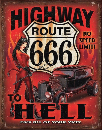 Metal Garage Sign-Highway to Hell
