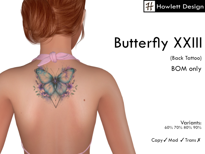 [HDesign] Butterfly XXIII (Back Tattoo)