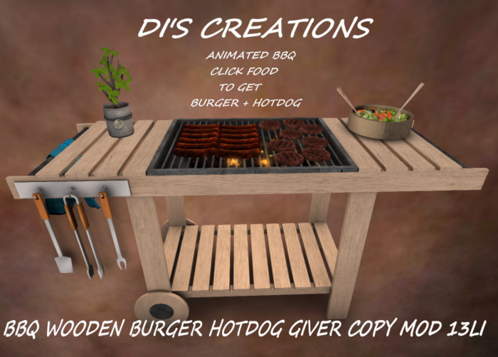 BBQ WOODEN BURGER HOTDOG GIVER
