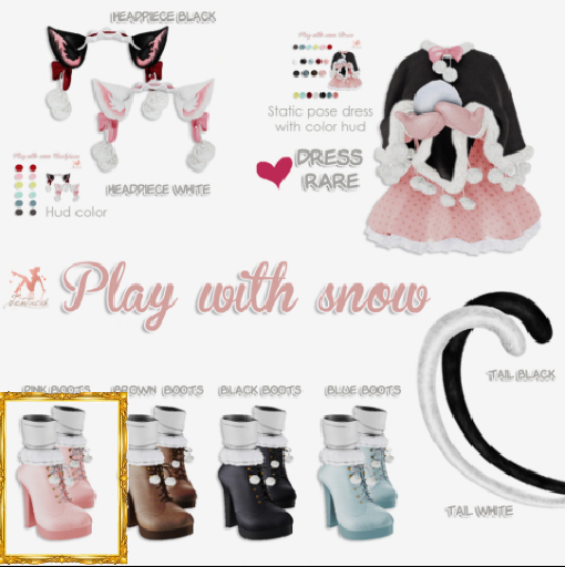 *Tentacio* Play with snow. Pink boots
