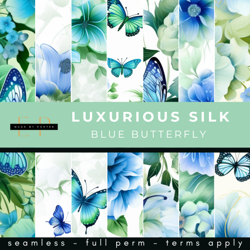 Made by Porter - Luxurious Silk Blue Butterfly