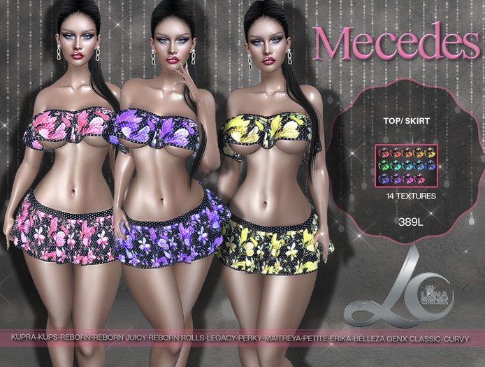 ❤️- Mercedes Floral Polka dot Outfit, Spring, Ruffle Top And Skirt 