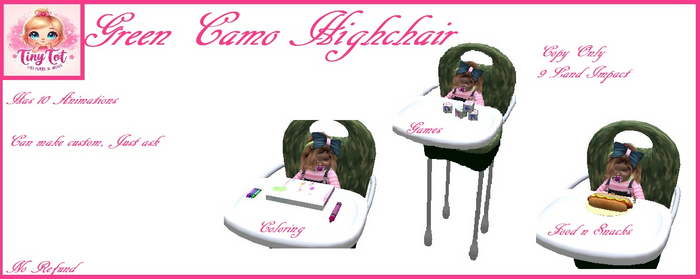 TTV Green Camo High Chair