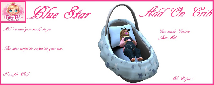 TTV Baby Blue Star Add On Crib