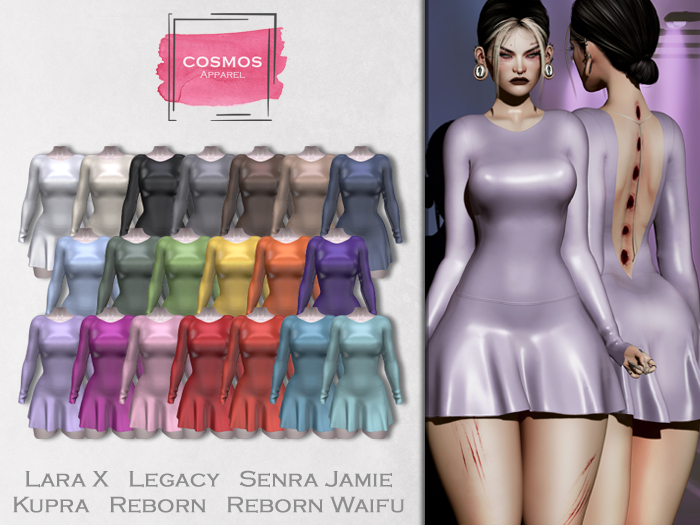 [COSMOS] Laura Skater Dress Satin / 20 Colors Fatpack