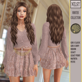 CARDIGAN&BELTED BEADED SKIRT