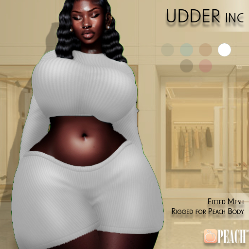 UDDER: Ribbed Two Piece Set Snow (PEACH)
