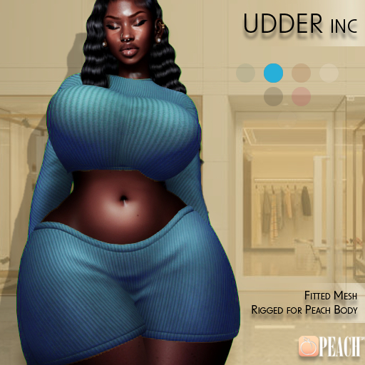 UDDER: Ribbed Two Piece Set Calm Blue (PEACH)