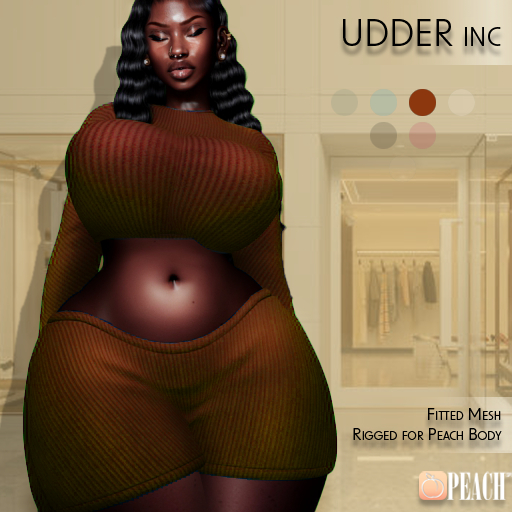 UDDER: Ribbed Two Piece Set Burned Orange (PEACH)