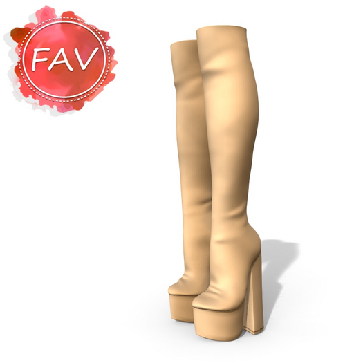 Beige Long Boots
