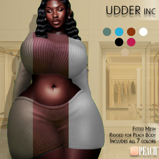 UDDER: Ribbed Two Piece Set FATPACK (Peach)