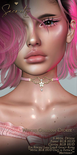 - Secrets - Winged Guardian Choker - Black - Boxed -