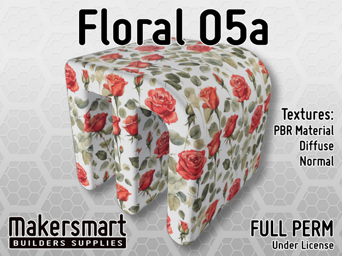 PBR Texture: Fabric Floral 05a