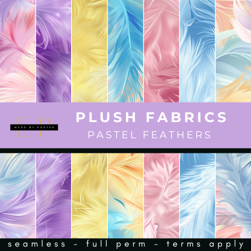 Made by Porter - Plush Fabric Soft Pastel Feathers