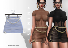 Seniha. Camila Skirt&Belt // Light Blue