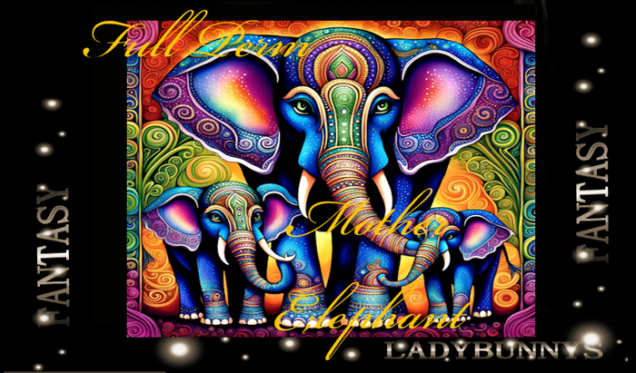 Full Perm Art -Mother Elephant -India Art