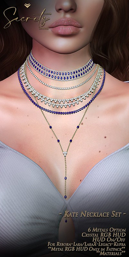 - Secrets - Kate Necklace Set - Black - Boxed -