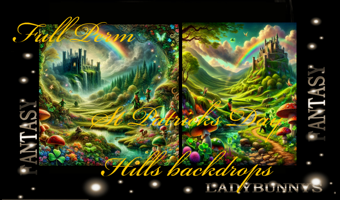 SPD-Fantasy Background Textures-St. Patrick's Day Hills Backdrops Full perm
