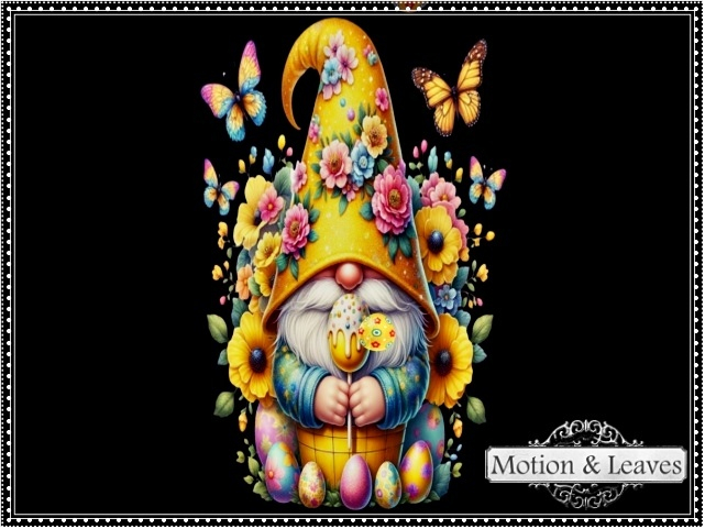  Easter Gnome In Basket Yellow