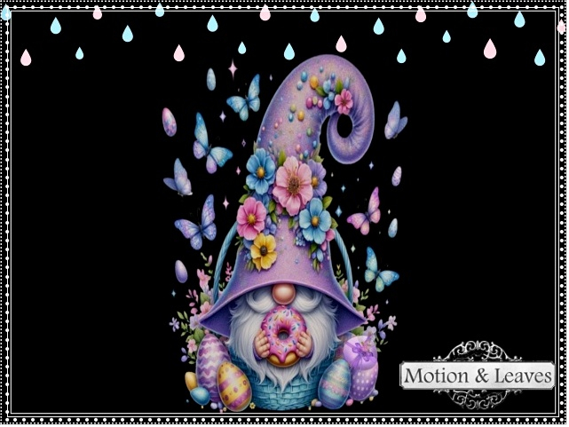 Easter Gnome In Basket With Doughnut