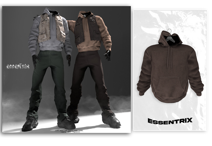 -ESSENTRIX-. Camp Hoody (Brown)
