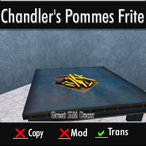 Fancy Table Top French Fries To Decorate Your Sim