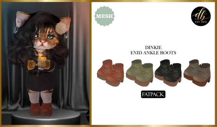 *DB* DINKIES ENID CHUNKIE ANKLE BOOTS* FATPACK
