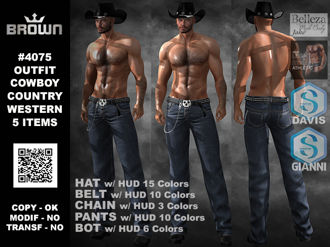 4075 OUTFIT COWBOY COUNTRY WESTERN 5 ITEMS