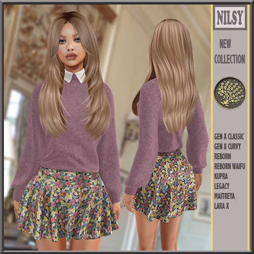 SOFT SWEATER & FLORAL SKIRT